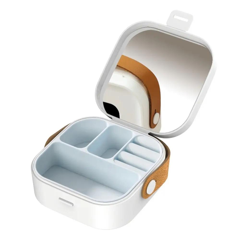 

Простая пластиковая силиконовая подкладка шкатулка для украшений однотонная портативная витрина для ожерелий и колец контейнер ручка из ПУ органайзер для серег для девочек