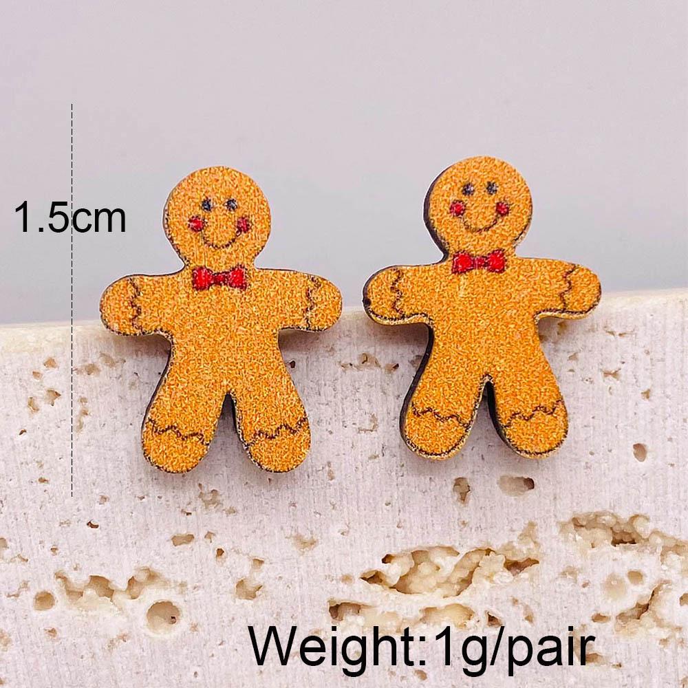 Christmas Stud Earrings: Reindeer, Tree, Snowman & Santa Designs - Wooden Holiday Gifts for Women