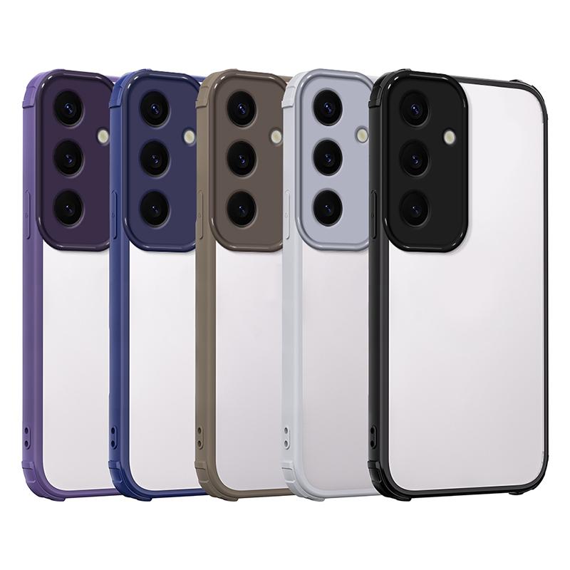 S24 Plus New Style Anti-slip Bumper Armor Phone Case For For Samsung Galaxy S25 Plus S24 Ultra Transparent Back Cover S25 FE