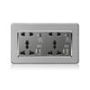 18W Type-C Fast Charging Universal 5-pin Dual Power Socket,Stainless Steel  Electrical Outlet with DC 5V 3.1A Type-c USB Charger