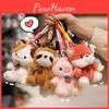 Plush Cute Keychain Pendant With Capybara Penguin Raccoon Panda Design Shaped