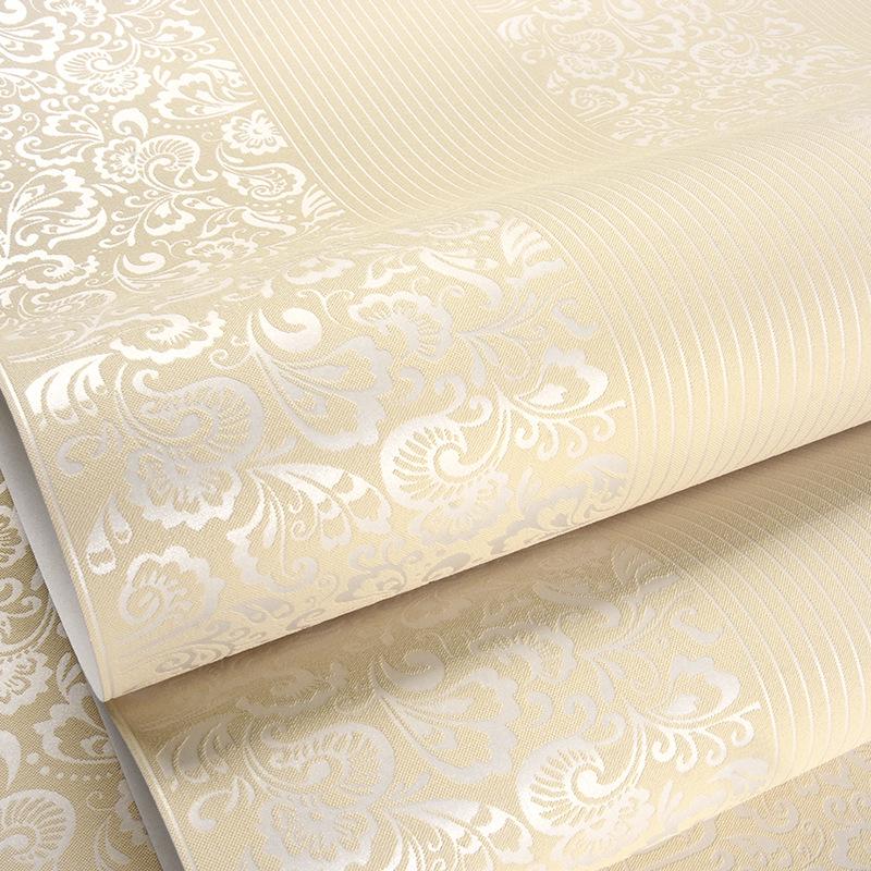 

Європейський стиль 3D білі вертикальні смуги неткані шпалери для спальні та вітальні