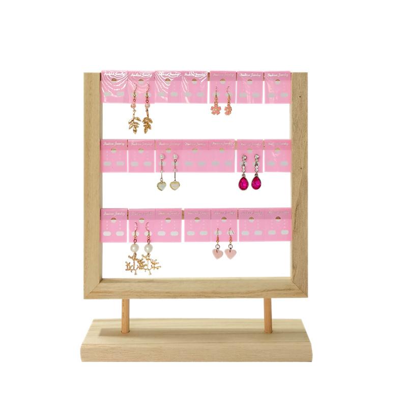 Solid Wood Multi-layer Jewelry Display Stand Earring Rack Earring Piece Matching Display Stand Simple Jewelry Storage Prop