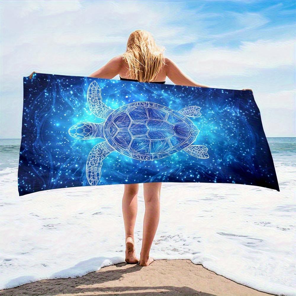 Asciugamano da spiaggia blu motivo tartaruga stellata protezione solare e antivento adatto per spiaggia piscina campeggio viaggio coperta da spiaggia