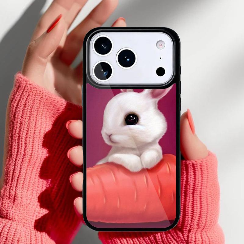 Cartoon Rabbit Bunny Phone Case for iPhone 17 16 15 14 13 Pro Max Back Cover for 12 11 Pro Coque