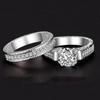 Bague Zircon Femmes Bague Index Mode Ensemble de Bagues Couple Bijou Cadeau