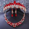 DIEZI Fashion New Luxury Crystal Tiara Crowns For Women Wedding Party Elegant Bridal Bride Rhinestone Crown Necklace Earrings