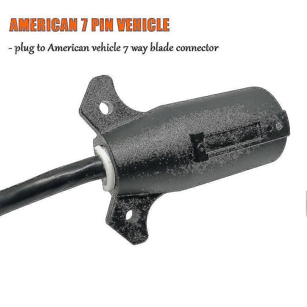 Usa To European Trailer Light Converter 7 Way Flat Socket (us Vehicle) To 13-pin Round Plug (eu Tra