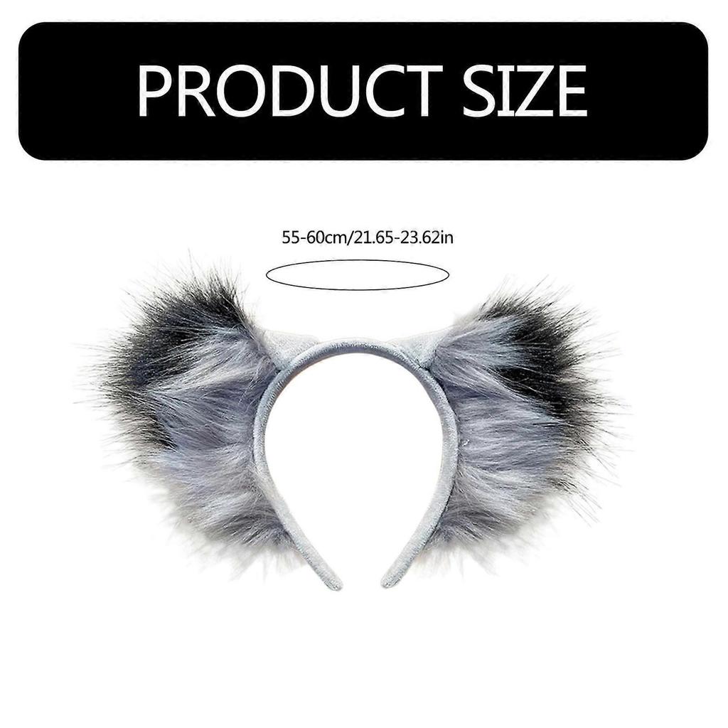 Anime Cosplay Props Beast Dog Hair Hoop Furry Wolf Hair Styling for  Con Headband Wolf Animal Carnivals  White