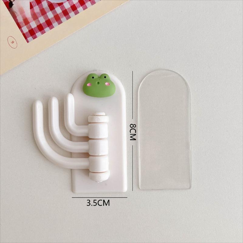 Cute Cartoon 3-in-1 Rotatable Hook Girls Dormitory Bedroom Wall Organizer Combination Hook Mask Key Hat Storage Bathroom Hanging