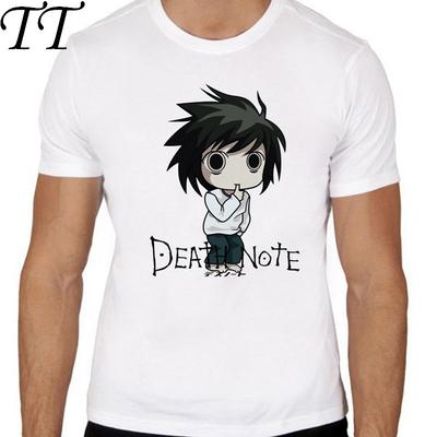 Death Note TShirt Men Boy Summer O Neck White Youth T Shirt Casual White Print Anime t-Shirts Men Top Tees TMM3126