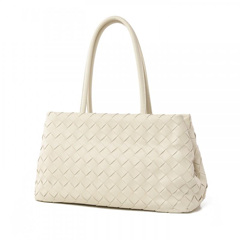 Large Capacity Woven Tote Bag Women Minimalist Stylish Shoulder With Multiple Pockets PU Leather Daily Commute Casual