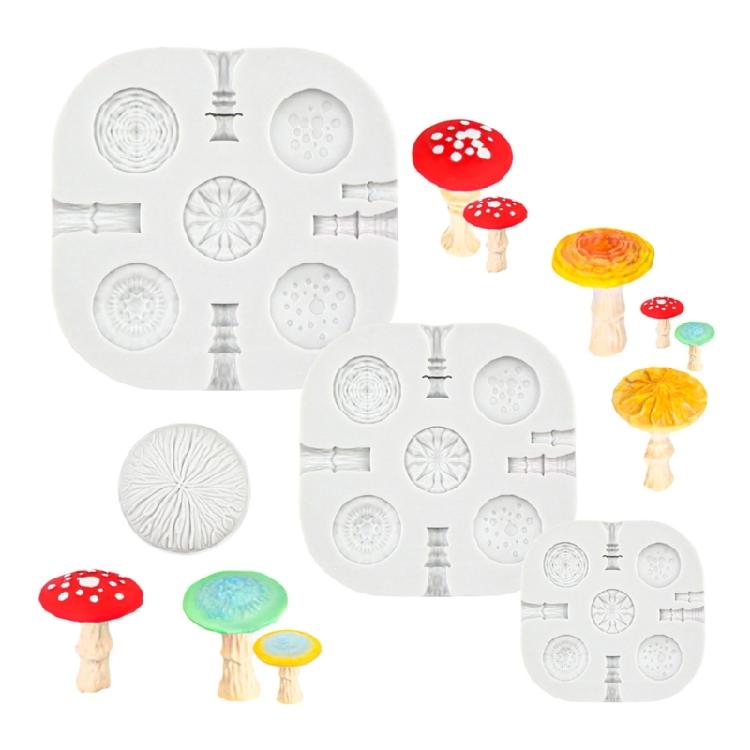 3 st Realistisk Svamp Silikon Tårtform För Bakning Dekorationer Fondant Choklad Och Hantverksuppgifter