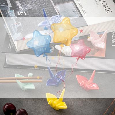 Ceramic Paper Crane Chopstick Rest Chopsticks Forks Spoon Holder Dinner Spoon Stand Home Decoration Ornament Housewarming Gift