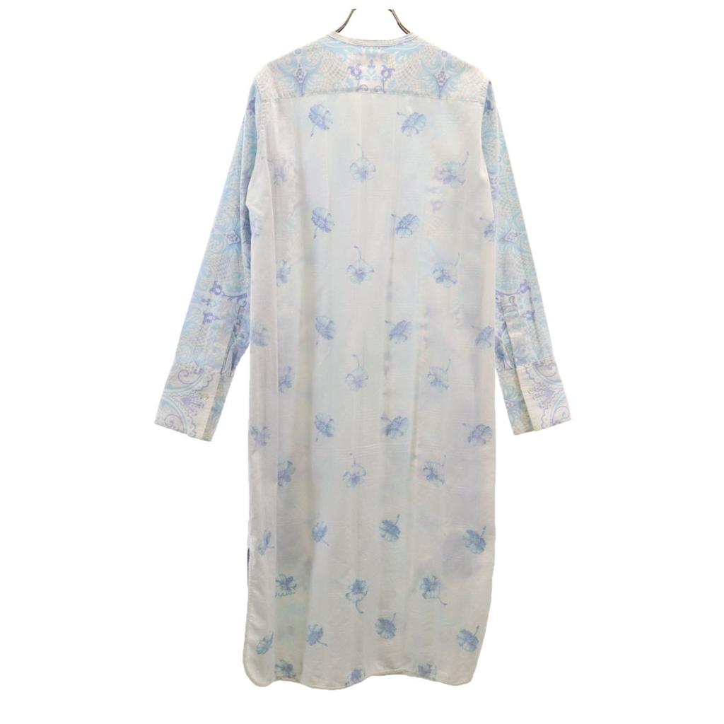 Y's made in Japan Florales Reverse-Print Langarm Hemdblusenkleid Damen Gebraucht