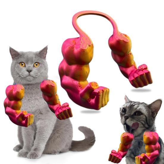 Cat Muscle Arm 3D Printed Funny Cat Neck Arm with Muscles Creative Photo Shoot Props for Cat Birthday Party