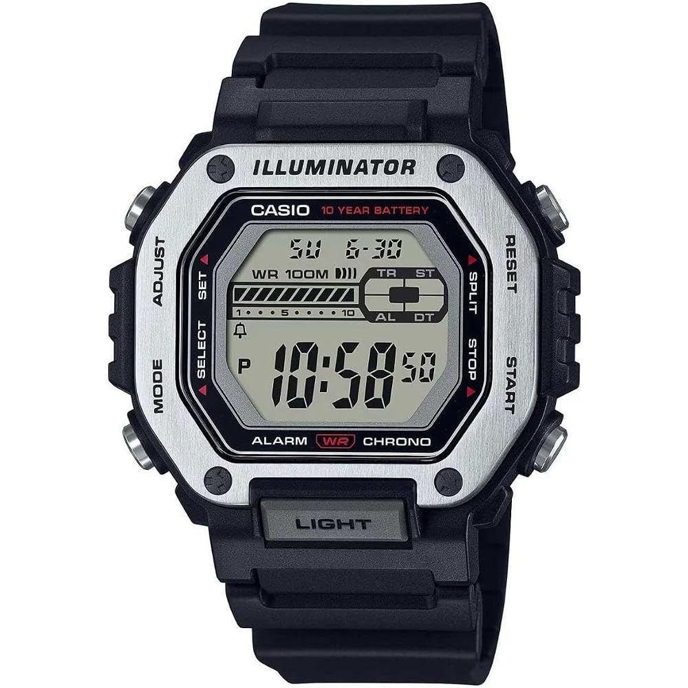 Casio Men s Watch MWD-110H-1AVEF, Black/White, Striped