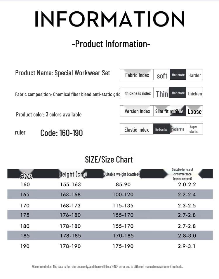 AETEL Anti-Acid Anti-Static Long-Sleeve Workwear Set
