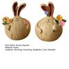 2 Pcs Easter Bunny Figurine Cute Round Garlic Bunny Statue Resin Rabbit Sculpture for Shelf Mantel Tabletop Spring Indoor Decoration