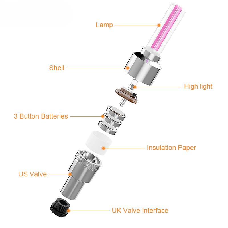 2 buc. Lumini neon cu spițe pentru bicicletă Lumină LED pentru bicicletă Capac supapă anvelopei Lanternă cu spițe pentru roată Accesorii ușoare pentru motociclete pentru mașină