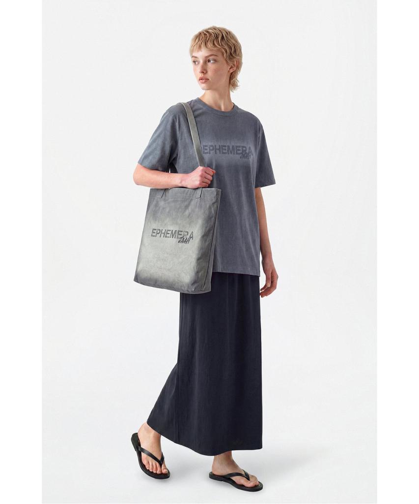 Jaa [Jaah] Elastic Waist Long Skirt Navy