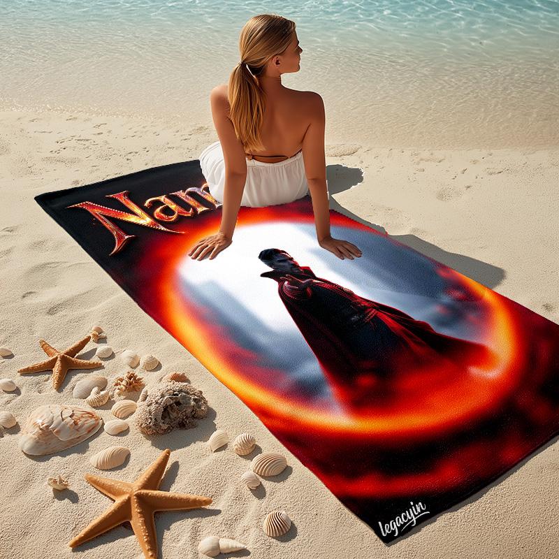 Custom Name Magic Portal Stylish Digital Printing Beach Towel Quick‑Drying Absorbent Blanket for Beach Pool Gym Travel