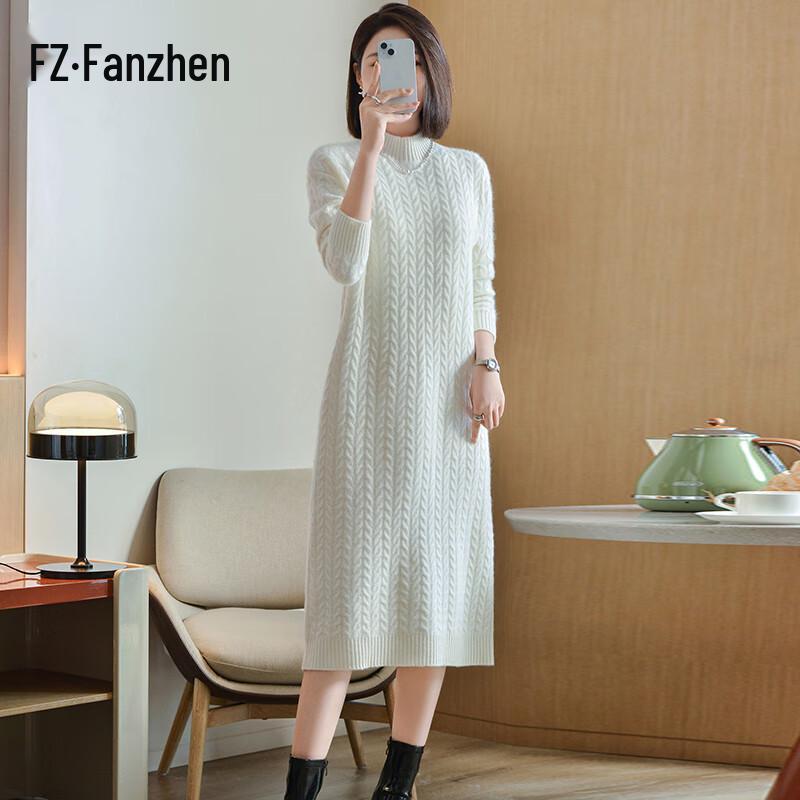 

Женское вязаное платье миди из 100% шерсти One Size