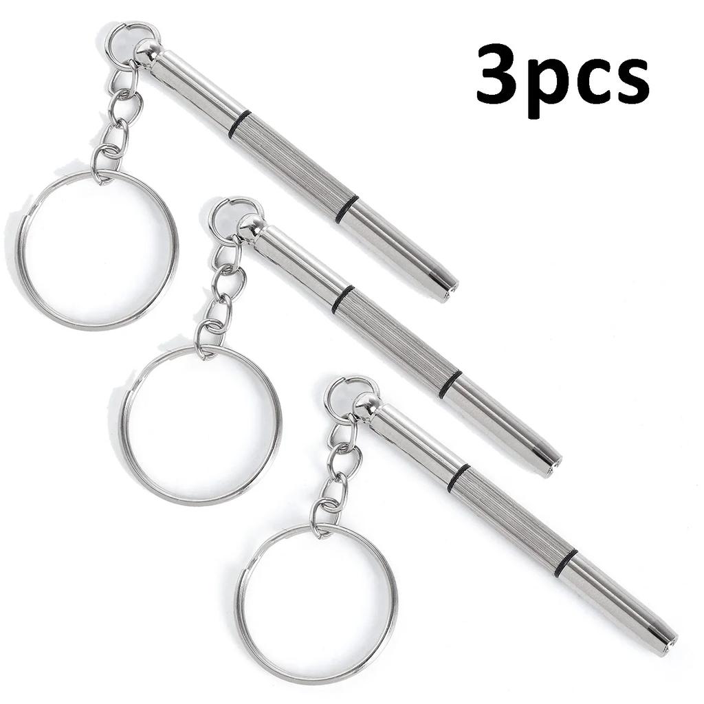 3 In 1 Eyeglass Screwdrivers Repair Kit with Keychain Watch Repair Glasses Screwdriver Recision Screw Driver Tools Accessories