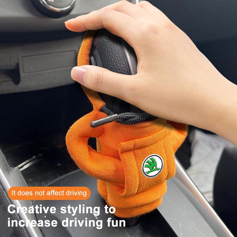 Fashion Car Gear Car Shift Lever Cover Car Gear Shift Knob Hoodie For Skoda Octavia MK2 MK3 2 3 A7 Fabia Karoq Kodiaq Superb Rapid Kamiq