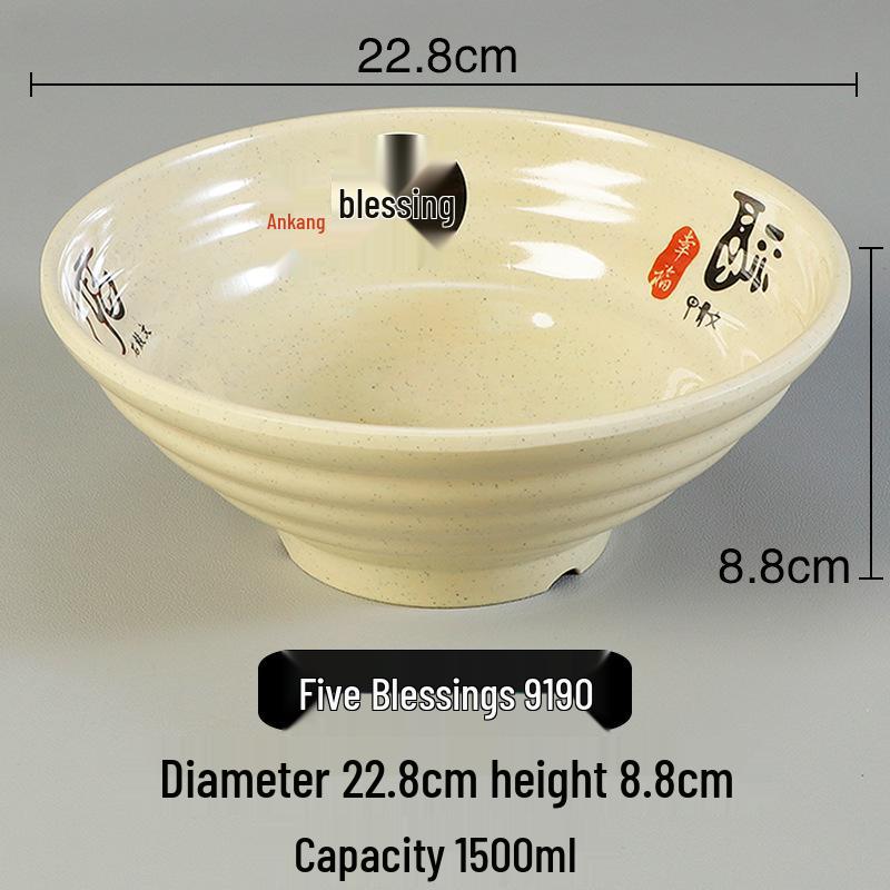 Melamine Ramen Bowl: Porcelain-Like, Large Mala Tang Soup & Noodles Bowl for Wontons & Luosifen