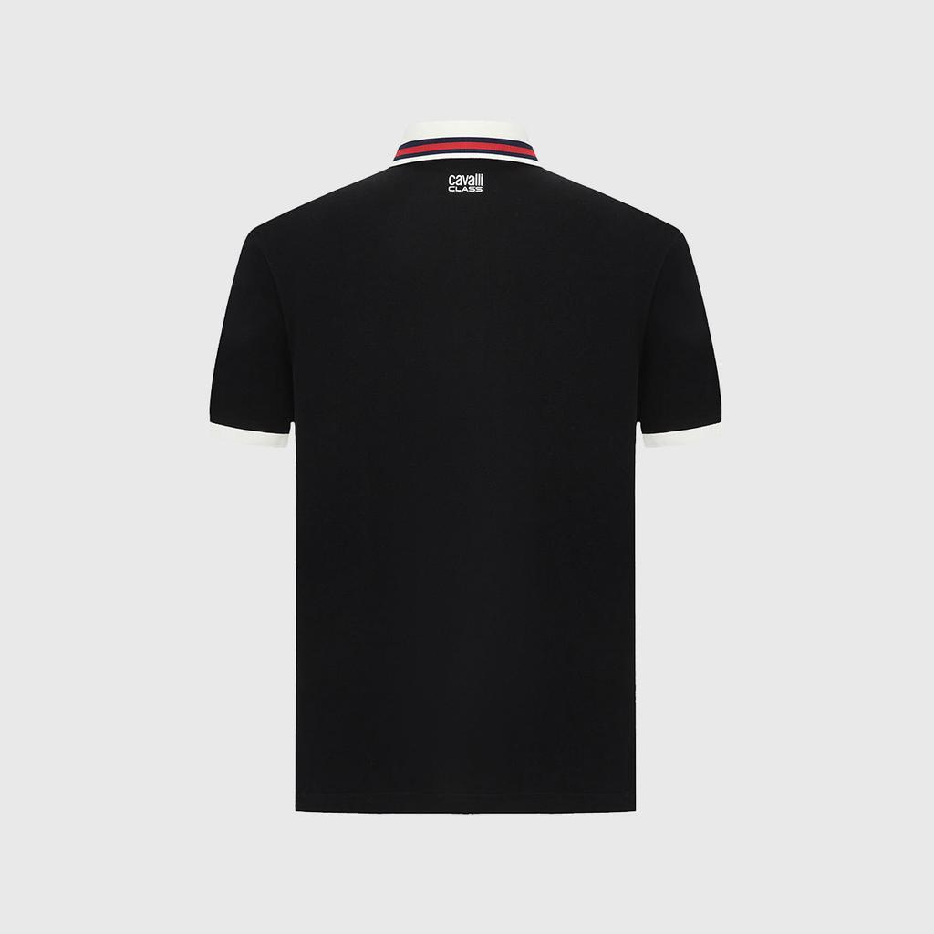 100% Cotton Men's Short Sleeve Polo Shirt with Color Contrast and Embroidery