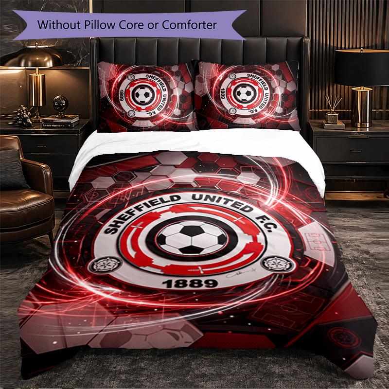 Set Biancheria da Letto Sheffield United Football 3 Pezzi Morbido Set Copripiumino con Federe Set Decorazione Camera da Letto per la Casa