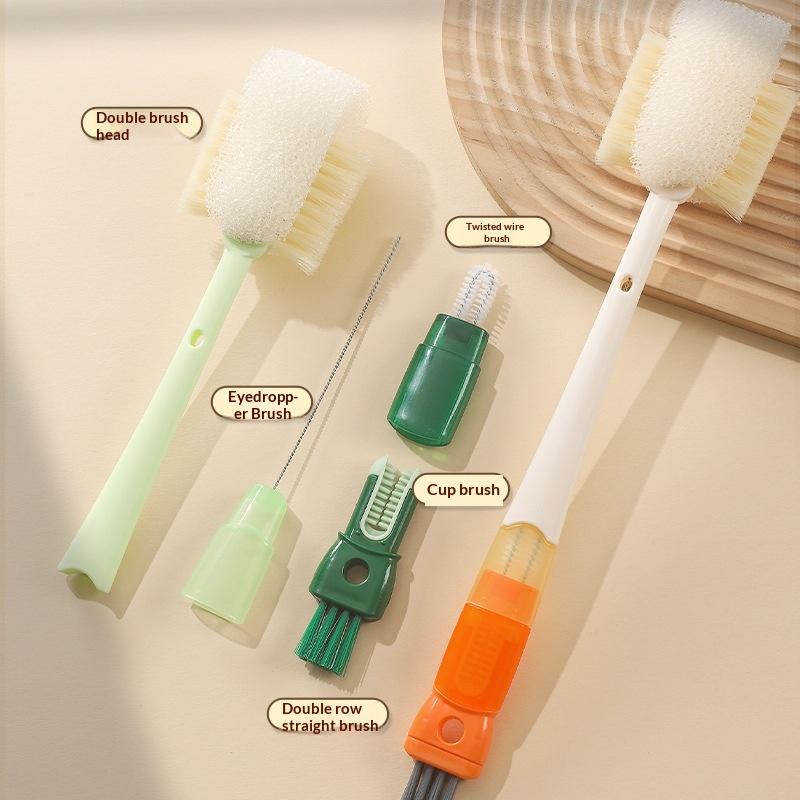 5-In-1 Cup Washing Tool For Household Use Multifunctional Cup Brush Water Cup Thermos Cup Brush Milk Bottle Cleaning Sponge Brus