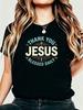 Women's Christian Graphic Tee Thank You Jesus Blessed Daily Print Summer Casual Top Gift For Christian Friends
