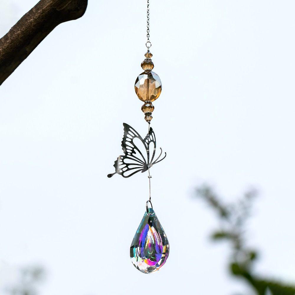 7Pcs Coloured Crystal Suncatcher Hanging Light Collection Pendant Wind Chime  Landscape