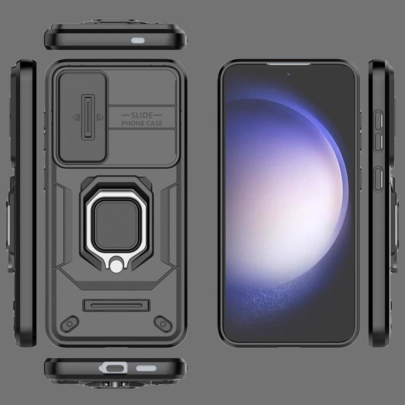 Für Samsung Galaxy S24 Hülle Für S23 S24 Plus Ultra Hülle Linsen-Schiebefenster-Schutz Armor Stoßfest Halter Magnetischer Bumper