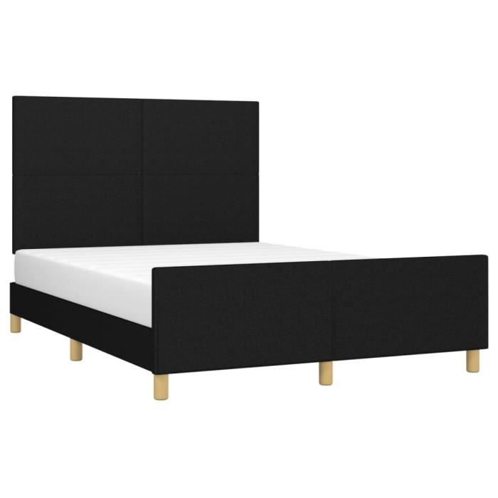 VidaXL Cadre de lit avec tête de lit Noir 140x190 cm Tissu 3124889