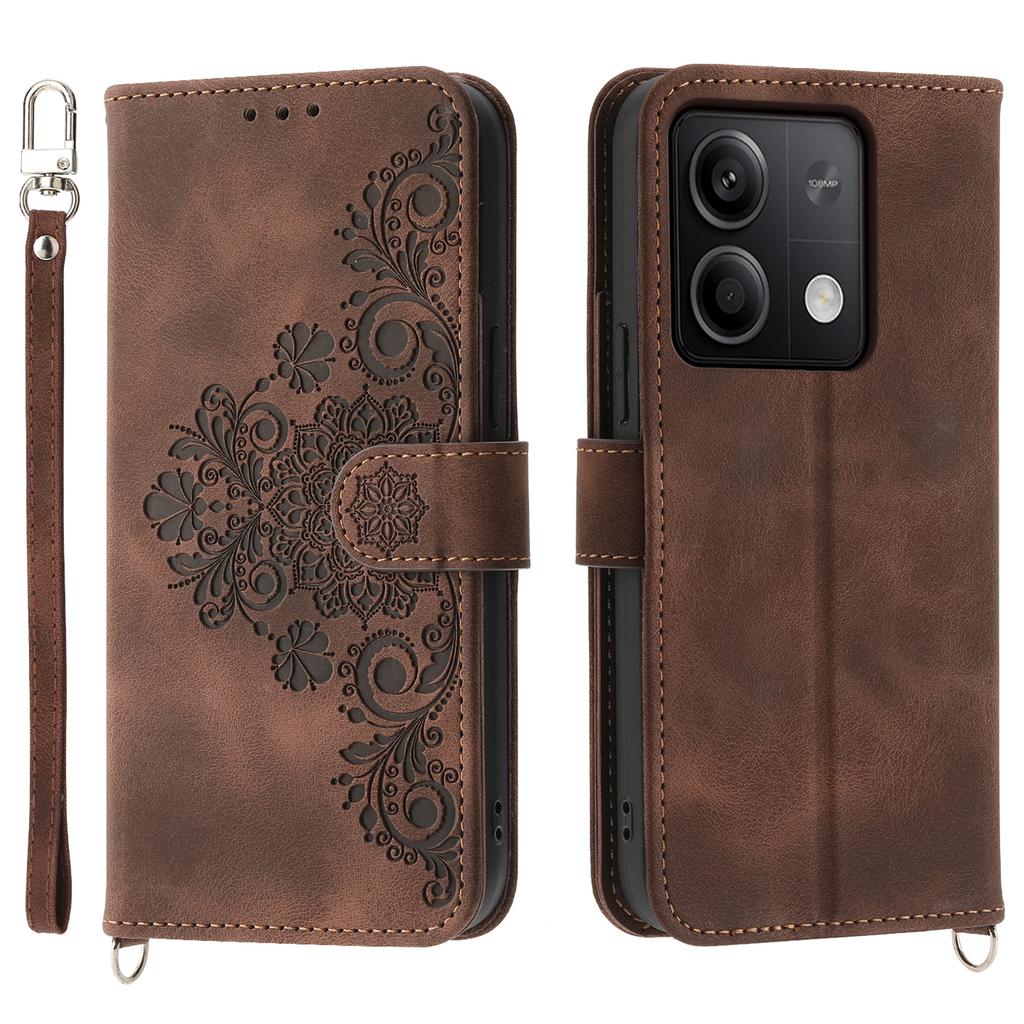 For Xiaomi Redmi Note 13 5G/Note 13 5G (China) Leather Phone Case with 2 Straps