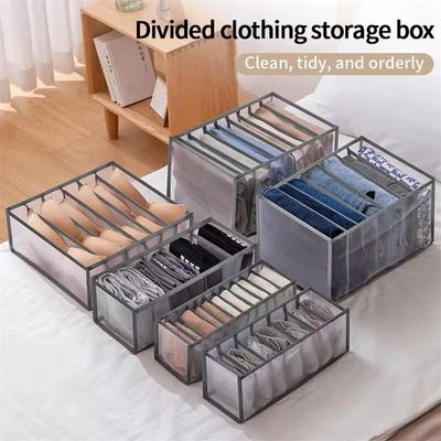 Household Foldable Underwear Bra Pants Socks T-shirts Mesh Storage Box Cabinet Divider Format Drawer Organizer