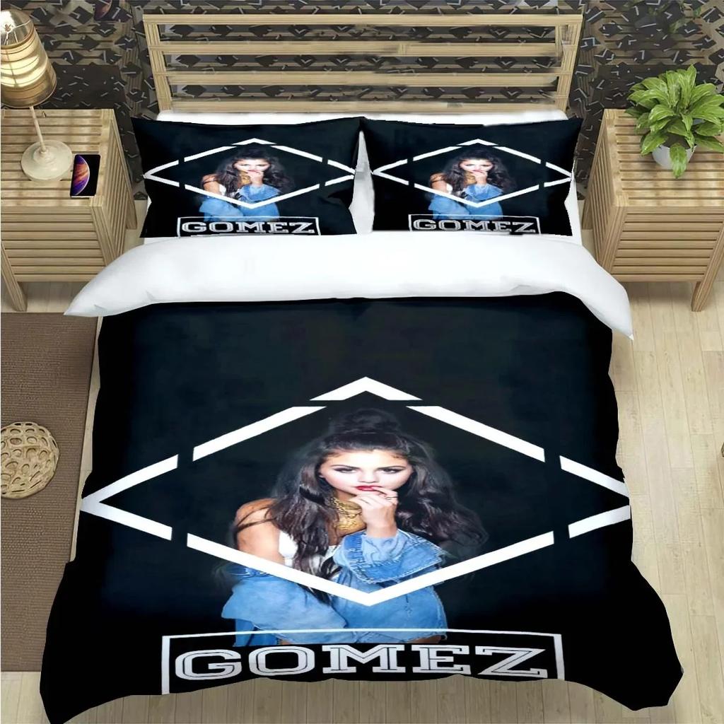 Berühmte Sängerin S-Selena G-Gomez Druck Bettwäsche Sets Bettwaren Set Bettbezug Bettdecke Set Bettwäsche Set Luxus Geschenk