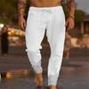 Calças Jogger de Linho Masculinas Cintura Elástica Cordão Calças Casuais