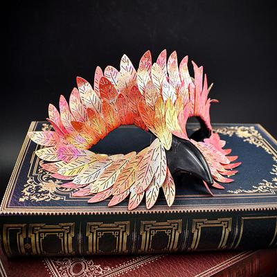 Fågelnäbb Örnmask Cosplay Ugglefjäder Halvmask Djurmasker Maskerad Halloween Karneval Utklädnad Purimfest Kostymrekvisita