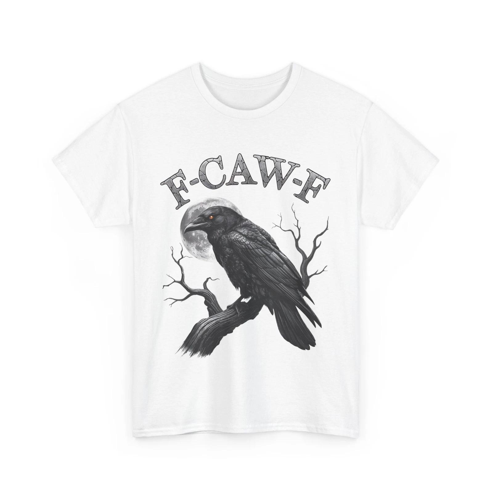 Черный Ворон, Футболка F-Caw-F, Черная Птица с Луной Готическая Футболка L