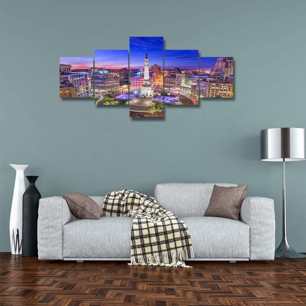 

5 шт., памятник солдату-моряку, ночная сцена, городской пейзаж, картины с HD принтом, домашний декор, декор комнаты, 5 шт., фотографии