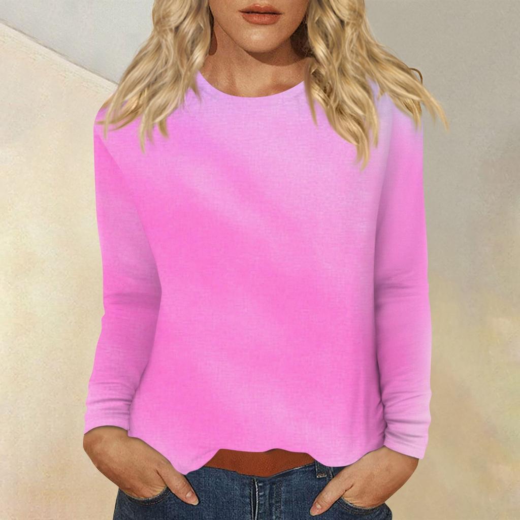 Women's Daily Casual Long-sleeved Printed O-neck Top