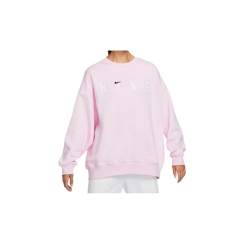 Nike Comme W Nsw Cozy Flc Os Col Rond Décontracté Ample Sweat-shirt Rétro Américain Sweat-shirt Femme Rose FV4012-663