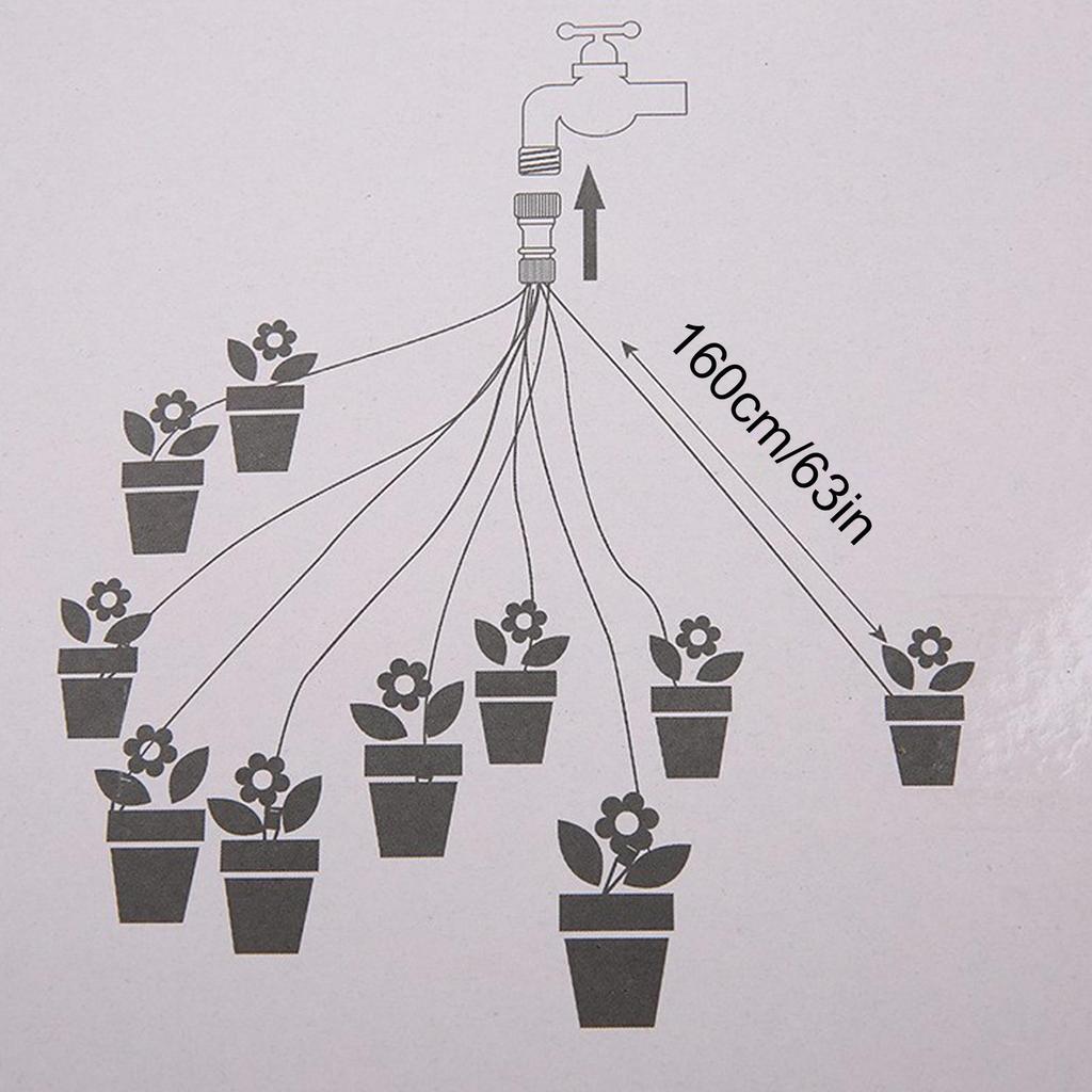 10 Head Drip Irrigation Kit Automatic Watering System Quick Connect Emitters Hose Timer for Garden Greenhouse Potted Plants