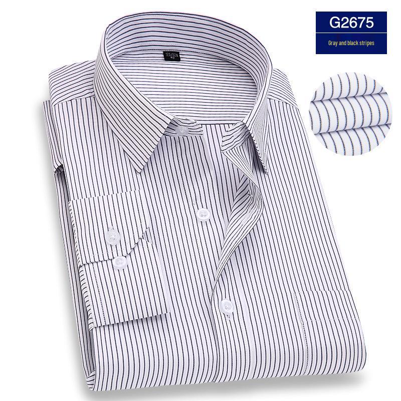 Herre Profesjonell Langermet Hvit Businessskjorte med Brodert Logo, Rynkefri.