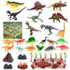 Dinosaur Toy Set, T-Rex Spinosaurus Pterodactyl Therizinosaurus Brachiosaurus Scene