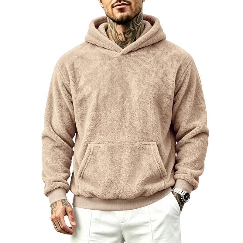 Men S Loose Fit Fleece Lined Hooded Sweatshirt Casual Outdoor Daily Wear